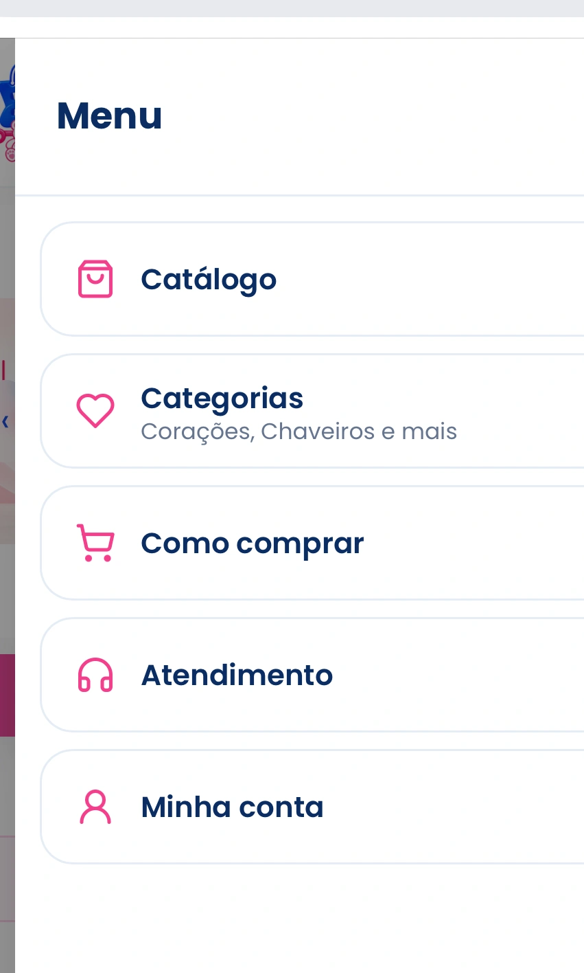 Captura real do menu da Eberle Distribuidora